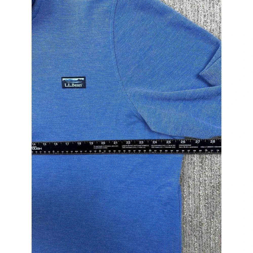 L.L Bean Mens Sz XLT Comfort Stretch Blue 1/4 Zip Pullover Long-Sleeve